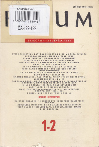 God. 26(1987), knj. 53, br. 1-2 (siječanj-veljača) / odgovorni urednik Rafo Bogišić