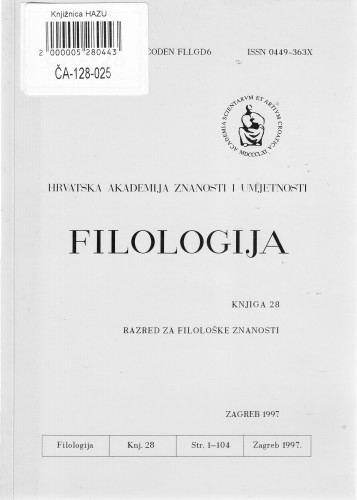 Knj. 28(1997) / glavni i odgovorni urednik Rudolf Filipović