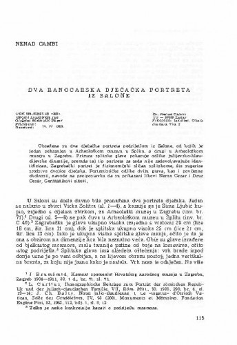 Dva ranocarska dječačka portreta iz Salone / Nenad Cambi