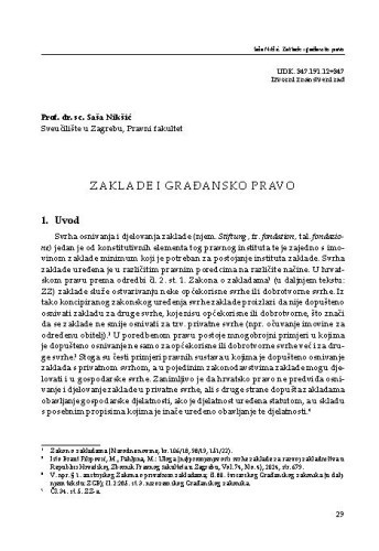 Zaklade i građansko pravo / Saša Nikšić