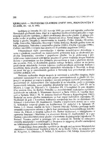 Slovenski glasbeni dnevi 1993. : Provokacija v glasbi, Ljubljana, 19.-23. 4. 1993. / Svanibor Pettan