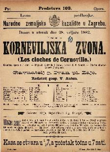 Korneviljska zvona : komična opera u 3 čina / glasbu skladao Robert Planquette  =  Les cloches de Corneville