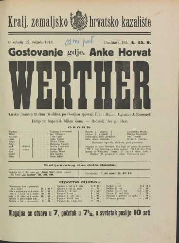 Werther : Lirska drama u tri čina (4 slike)