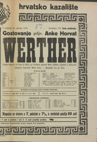 Werther : Lirska drama u tri čina (4 slike)