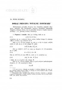 Dokaz principa totalne indukcije / Đ. Kurepa