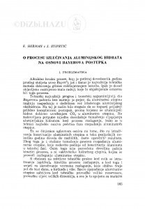 O procesu izlučivanja aluminijskog hidrata na osnovi Bayerova postupka / E. Herman i J. Stipetić