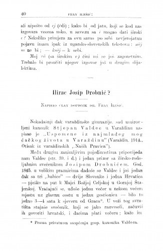 Ilirac Josip Drobnić? / F. Ilešić
