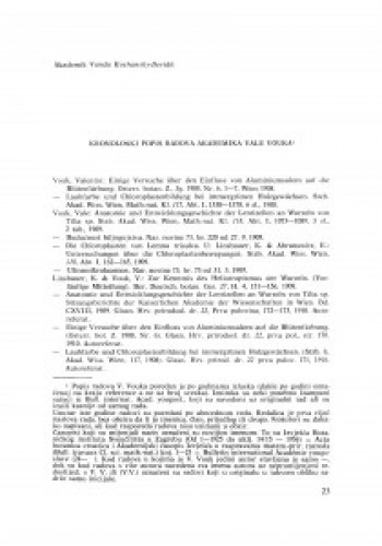 Kronološki popis radova akademika Vale Vouka / Vanda Kochansky-Devidé