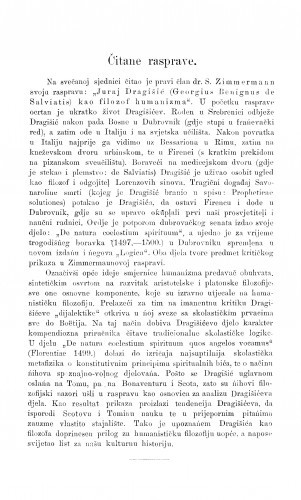 Juraj Dragišić (Georgius Benignus de Salviatis) kao filozof humanizma : [izvod iz rasprave] / S. Zimmermann