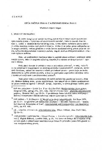 Opća načela prava u međunarodnom pravu / Vladimir-Đuro Degan