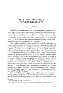 Eros i sublimirani eros u poeziji Nikole Šopa / Fedora Ferluga-Petronio