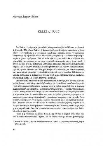 Krleža i Raić / Antonija Bogner-Šaban