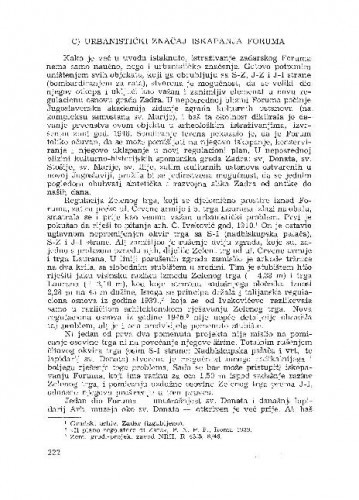 Urbanistički značaj iskapanja foruma / G. Oštrić