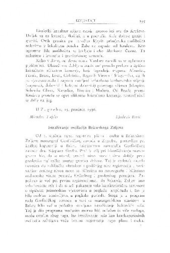 Istraživanje oscilacija Bakarskoga Zaljeva / J. Goldberger i K. Kempni
