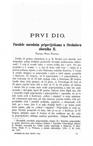Paralele narodnim pripovijetkama u Strohalovu zborniku II. / J. Polívka