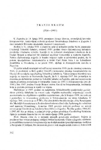 Franjo Braum : (1914.-1993.) / Petar-Krešimir Čolić