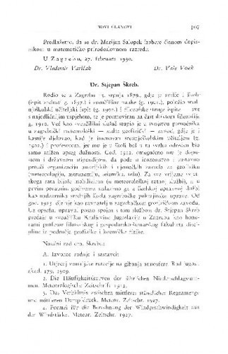 Dr. Stjepan Škreb / S. Hondl