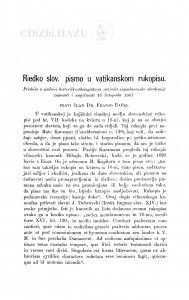 Riedko slov. pismo u vatikanskom rukopisu / F. Rački