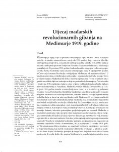 Utjecaj mađarskih revolucionarnih gibanja na Međimurje 1919. godine / Goran Korov