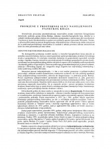 Promjene u prostornoj slici naseljenosti ivanečkog kraja / Dragutin Feletar