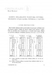 Zidovi oslabljeni nizovima otvora izloženi utjecajima potresa i vjetra / R. Rosman