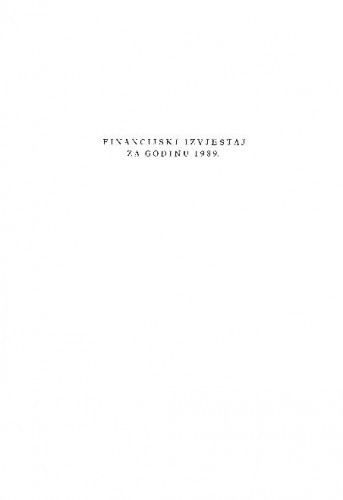 Financijski izvještaj za godinu 1989