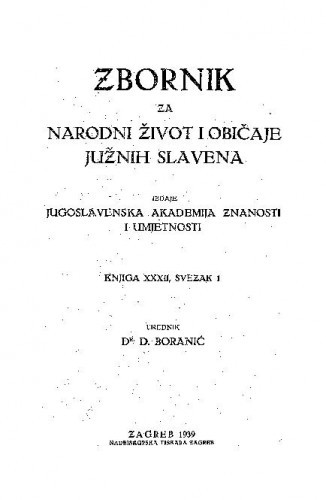 Knj. 32., sv. 1 (1939) / urednik D. Boranić