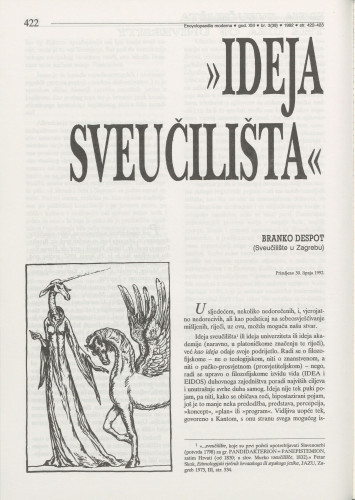 Ideja sveučilišta / Branko Despot