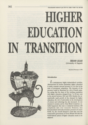 Higher education in transition / Srđan Lelas