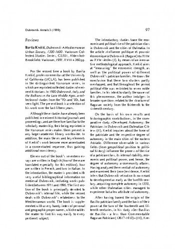 Krekić, Bariša: Dubrovnik: a Mediterranean urban society, 1300-1600, Aldershot-Brookfield, 1997. / Nella Lonza