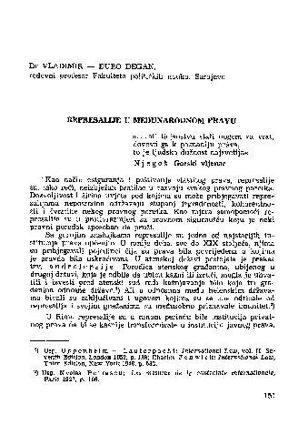 Represalije u međunarodnom pravu / Vladimir-Đuro Degan