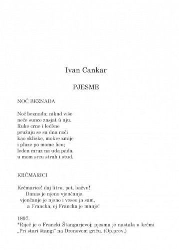 Pjesme / Ivan Cankar ; sa slovenskoga preveo Luko Paljetak