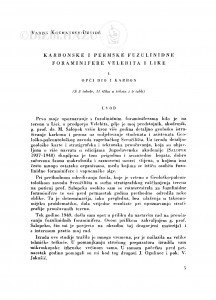 Karbonske i permske fuzilinidne foraminifere Velebita i Like / V. Kochansky-Devidé