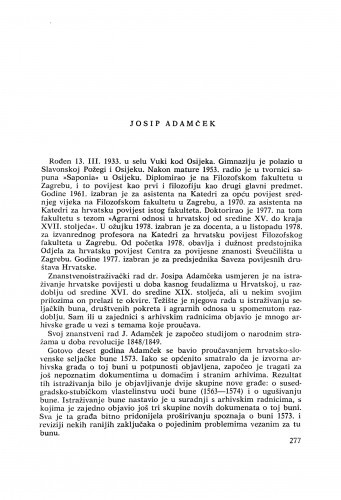 Josip Adamček : [biografije novih članova Akademije]