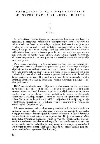 Razmatranja na liniji krilatice 