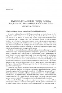 Dvostoljetna borba protiv Turaka u Pjesmarici fra Andrije Kačića Miošića : povijesno obzorje / Nikola Anić