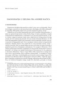 Hagiografija u djelima fra Andrije Kačića / Hrvatin Gabrijel Jurišić