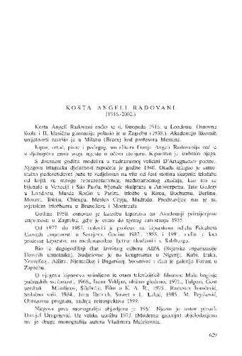 Kosta Angeli Radovani (1916.-2002.) : [in memoriam] / Marija Ujević-Galetović