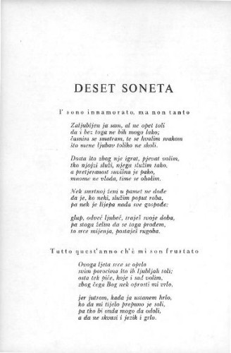 Deset soneta / C. Angiolieri ;  preveo Pavao Pavličić