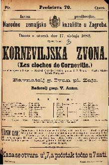 Korneviljska zvona : komična opera u 3 čina / glasbu skladao Robert Planquette  =  Les cloches de Corneville