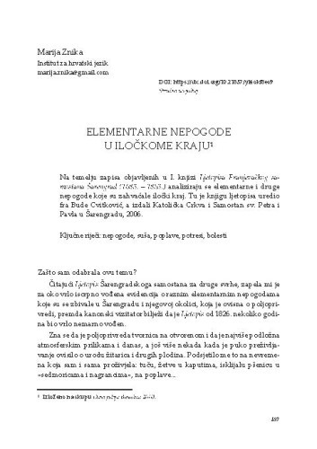Elementarne nepogode u iločkome kraju / Marija Znika 