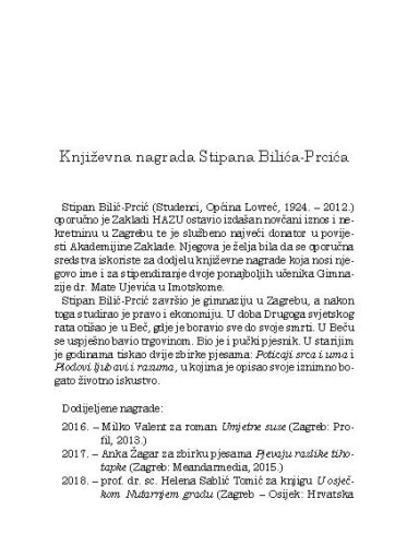 Književna nagrada Stipana Bilića-Prcića