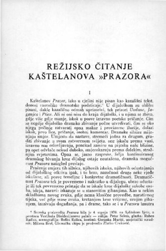 Režijsko čitanje Kaštelanova 
