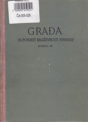 Knj. 28(1962) / uredio Mate Hraste