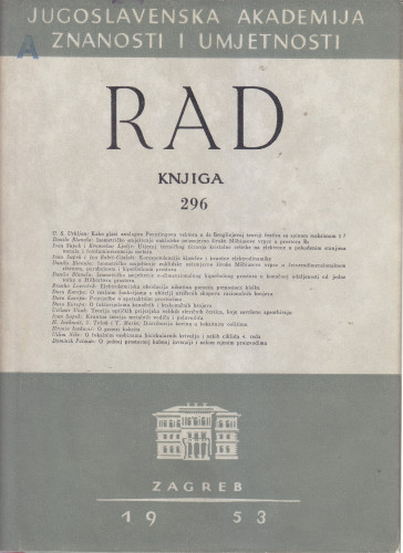 Knj. 5(1953)=knj. 296 / urednik Hrvoje Iveković