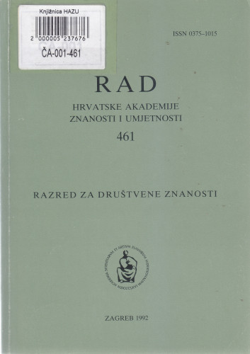 Knj. 31(1992)=knj. 461 / glavni i odgovorni urednik Eugen Pusić