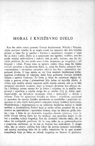 Moral i književno djelo / M. Beker