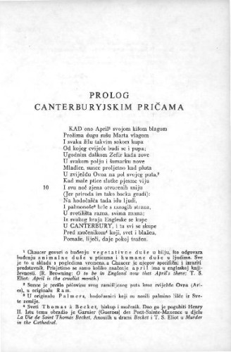 Prolog Canterburyjskim pričama / G. Chaucer ; preveo Luko Paljetak