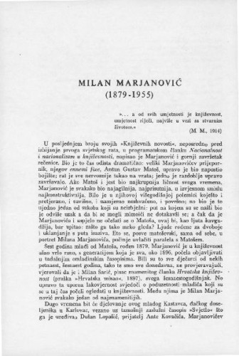 Milan Marjanović (1979-1955) / I. Frangeš