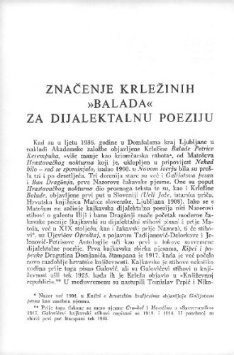 Značenje Krležinih 